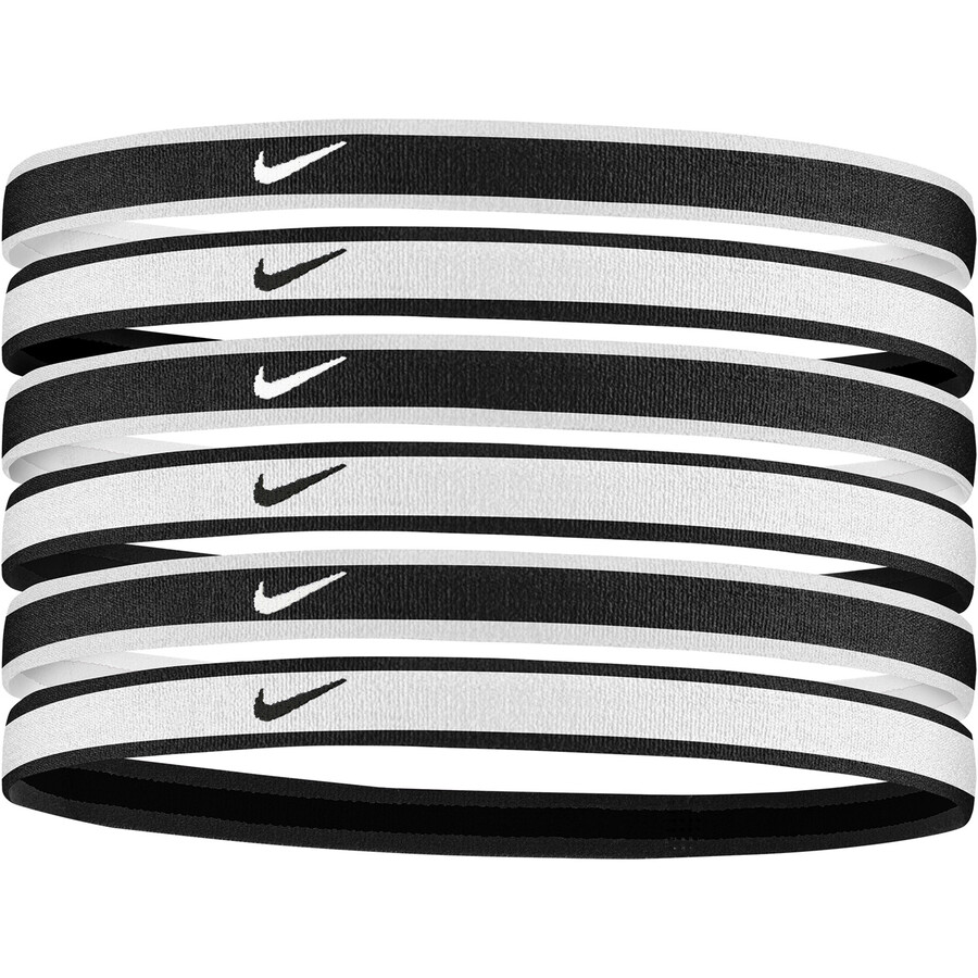 Pack 6 bandeaux élastiques Nike blanc noir