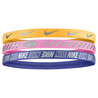 Pack 3 bandeaux élastiques Nike jaune rose bleu
