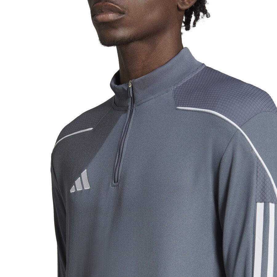 Sweat zippé adidas Tiro23 gris blanc