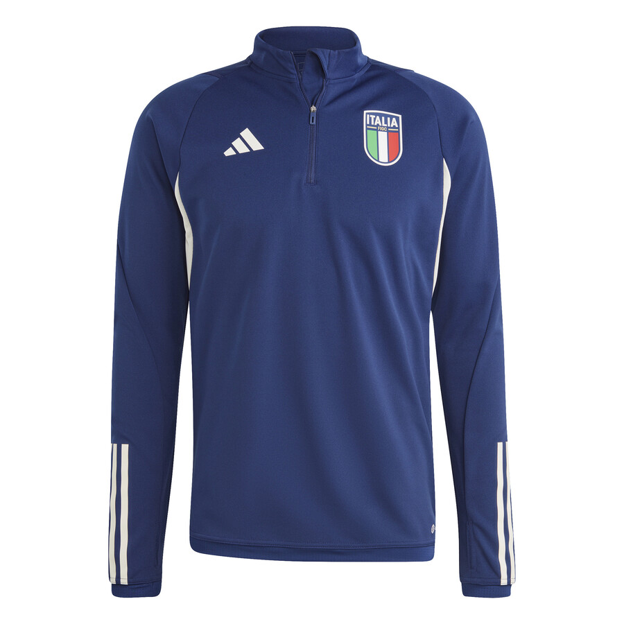 Sweat zippé Italie bleu blanc 2023