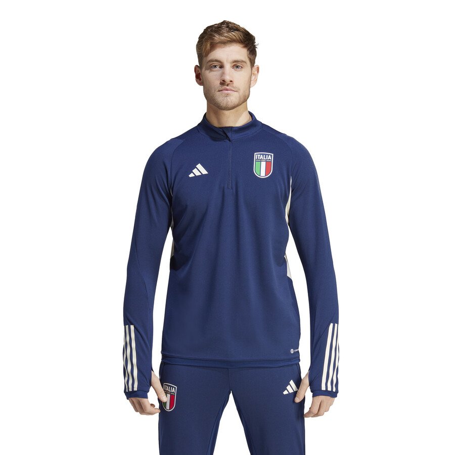 Sweat zippé Italie bleu blanc 2023