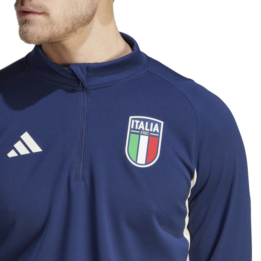 Sweat zippé Italie bleu blanc 2023