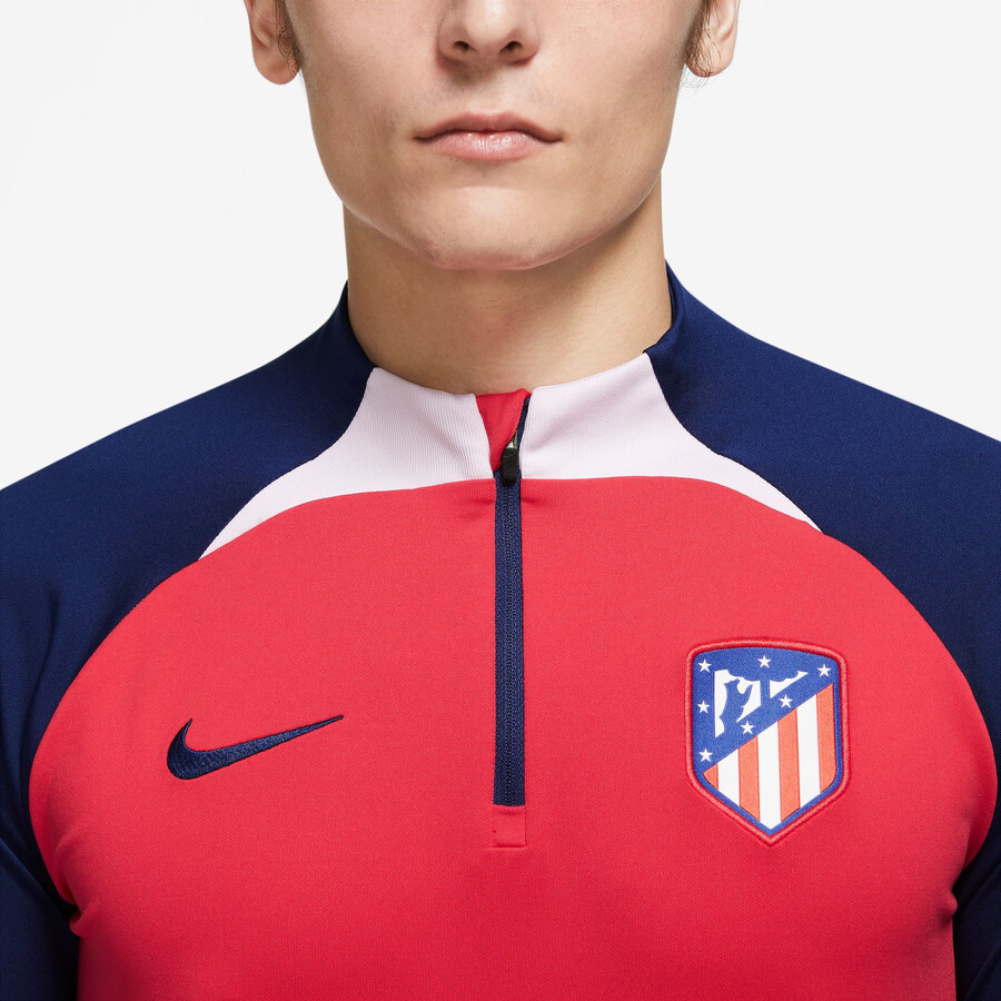 Sweat zippé Atlético Madrid Strike rouge bleu 2023/24