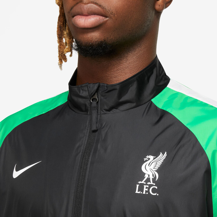 Veste imperméable Liverpool Academy noir vert 2023/24