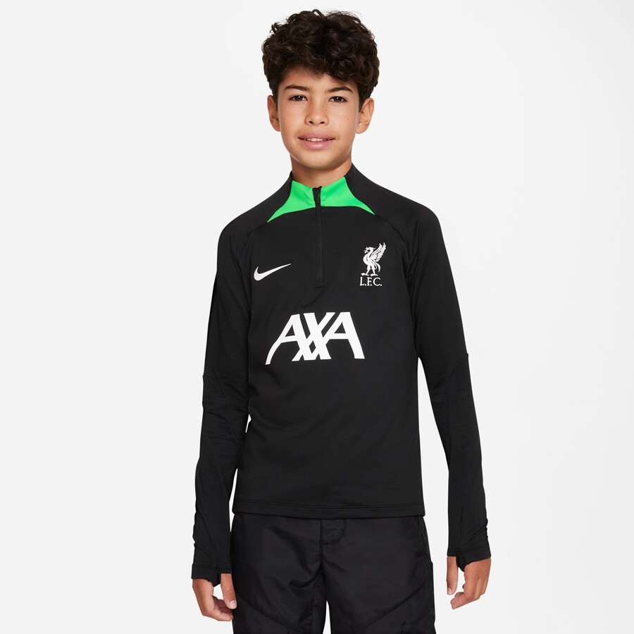 Sweat zippé junior Liverpool Strike noir vert 2023/24