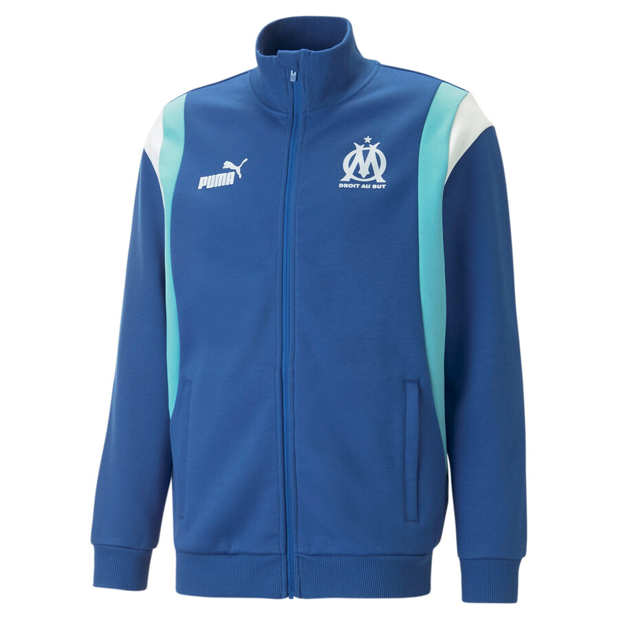 Veste survêtement OM Fleece blanc bleu 2023/24 sur Foot.fr