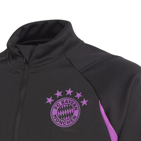 Sweat zippé junior Bayern Munich noir violet 2023/24