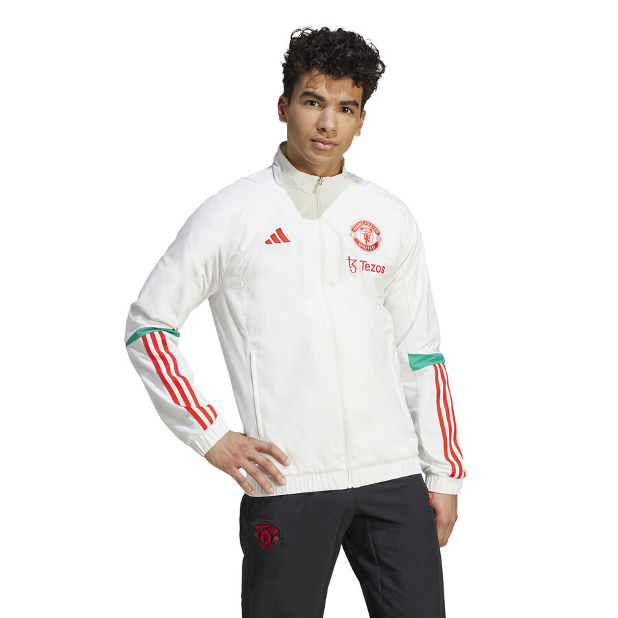 Veste survêtement Manchester United woven blanc rouge 2023/24