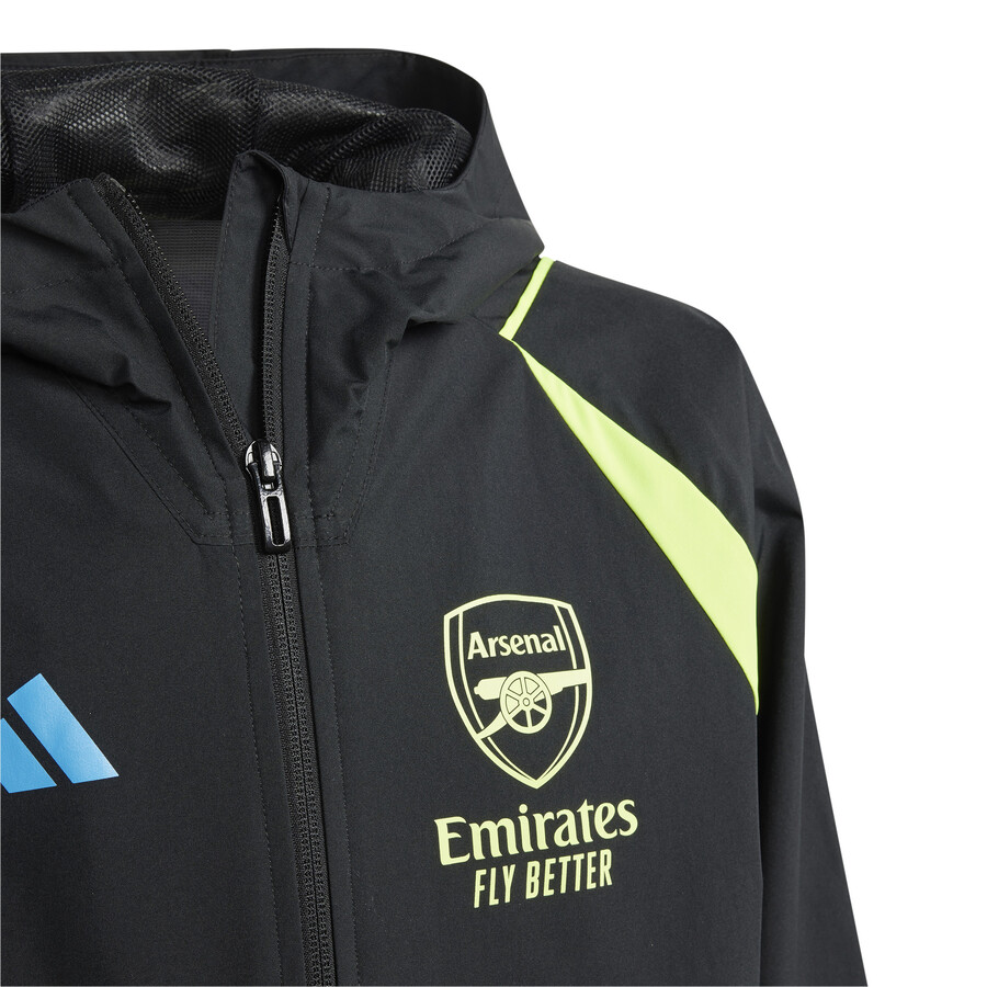 Veste survêtement junior imperméable Arsenal noir bleu 2023/24