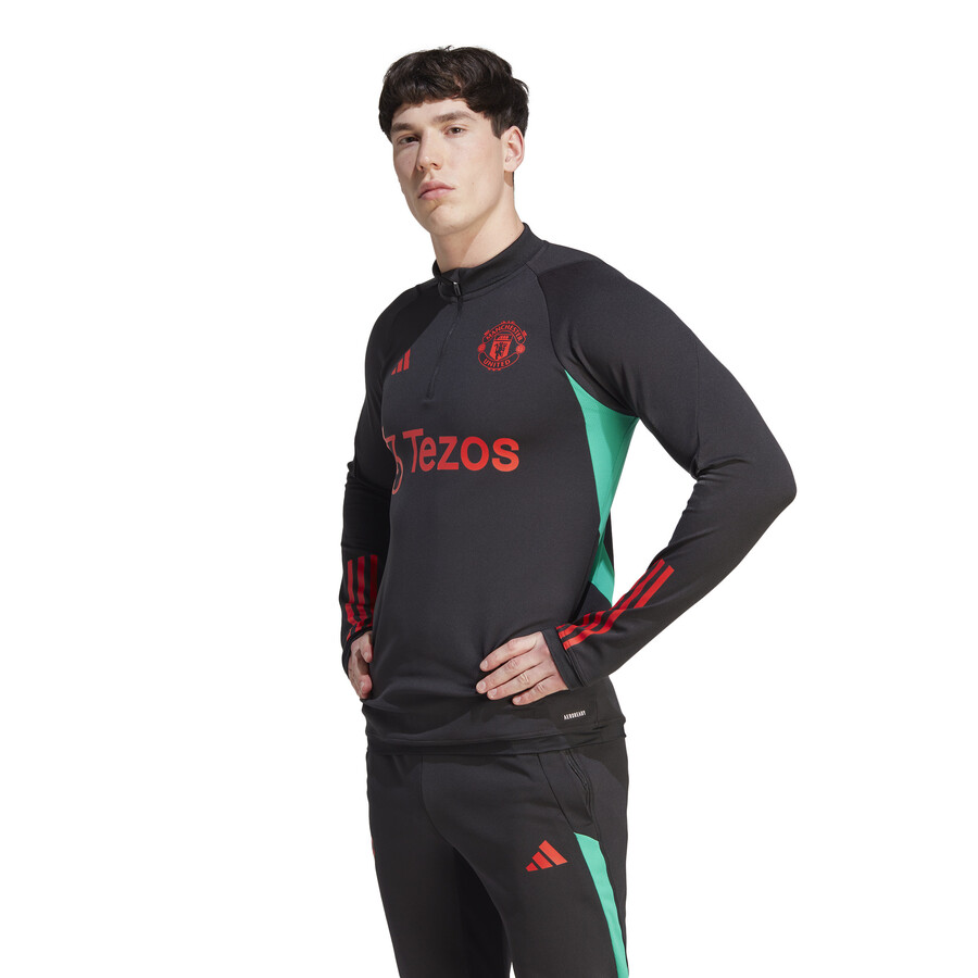 Sweat zippé Manchester United noir rouge 2023/24