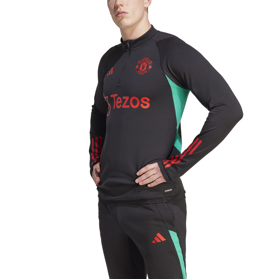 Sweat zippé Manchester United noir rouge 2023/24