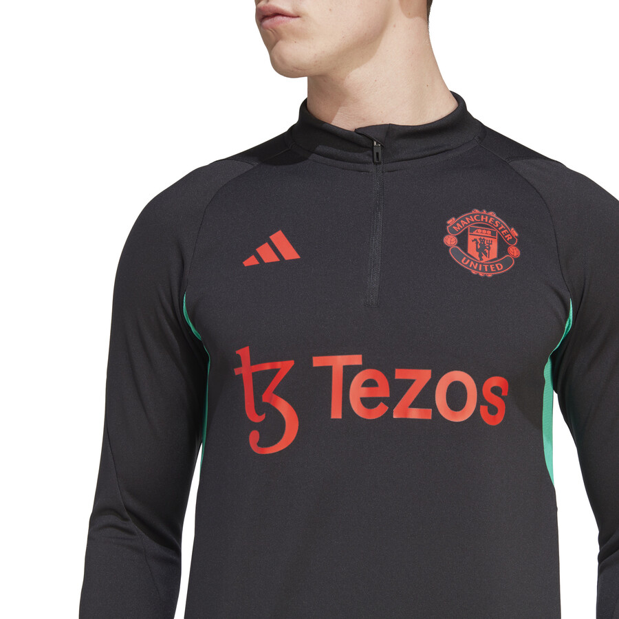 Sweat zippé Manchester United noir rouge 2023/24