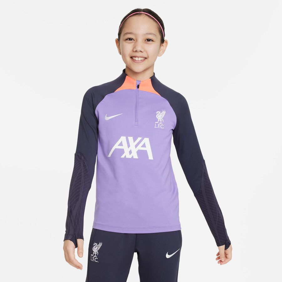 Sweat zippé junior Liverpool Strike violet noir 2023/24