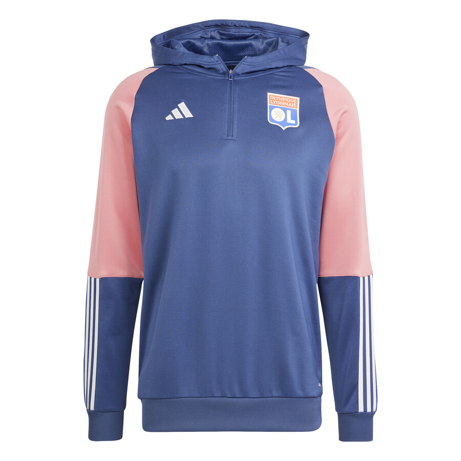 Sweat zippé à capuche OL bleu rose 2023/24