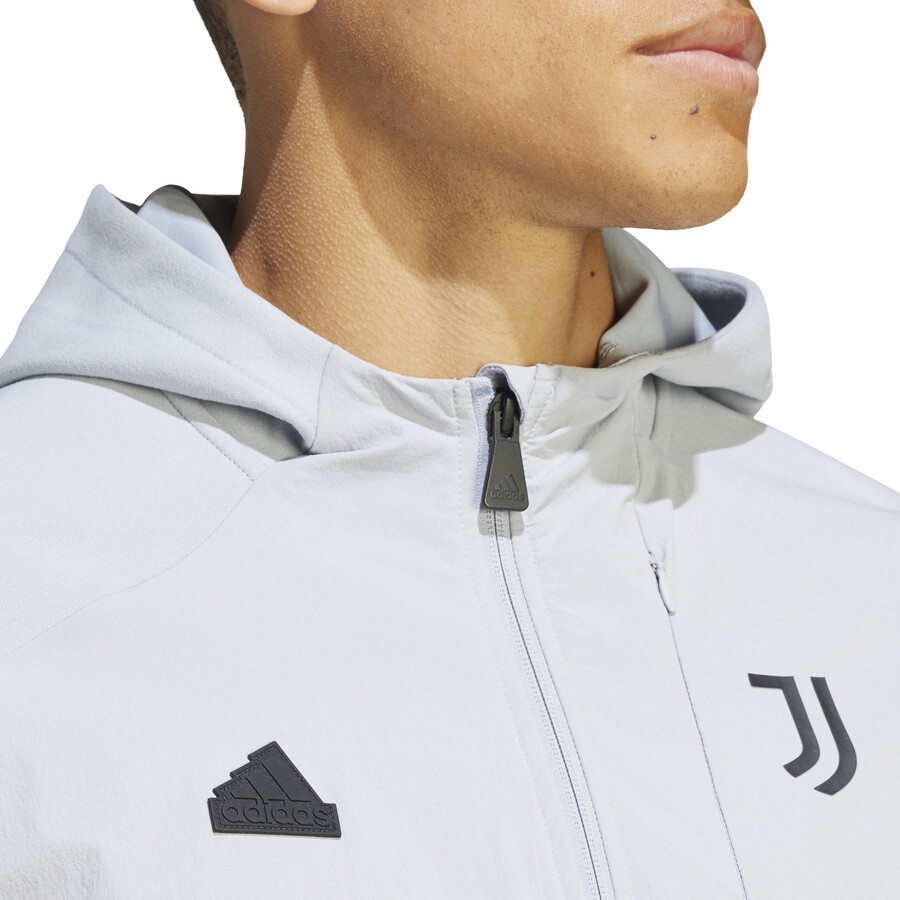 Veste survetement a capuche Juventus gris 2023 24 sur Foot