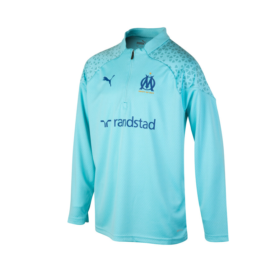 Sweat zippé junior OM bleu ciel 2023/24