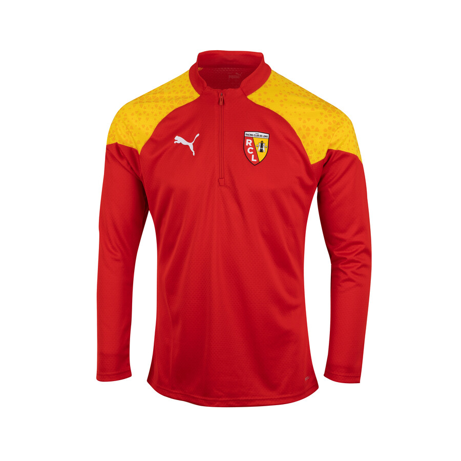 Sweat zippé RC Lens rouge jaune 2023/24