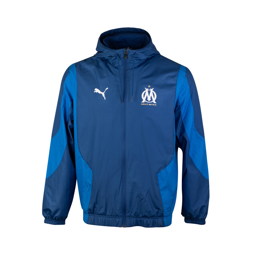 Veste survetement OM woven bleu 2023 24 sur Foot