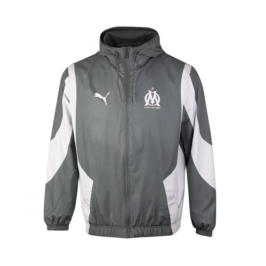 Veste survetement OM woven gris 2023 24 sur Foot