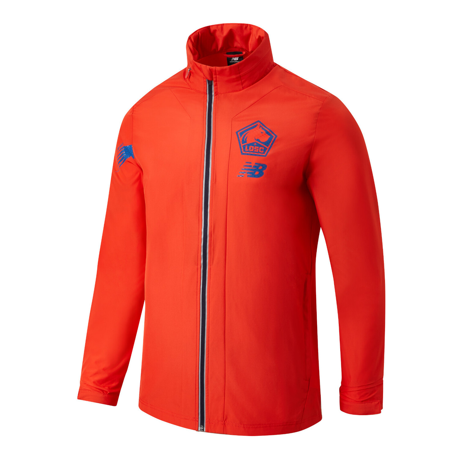 Veste impermeable LOSC rouge bleu 2023 24 sur Foot