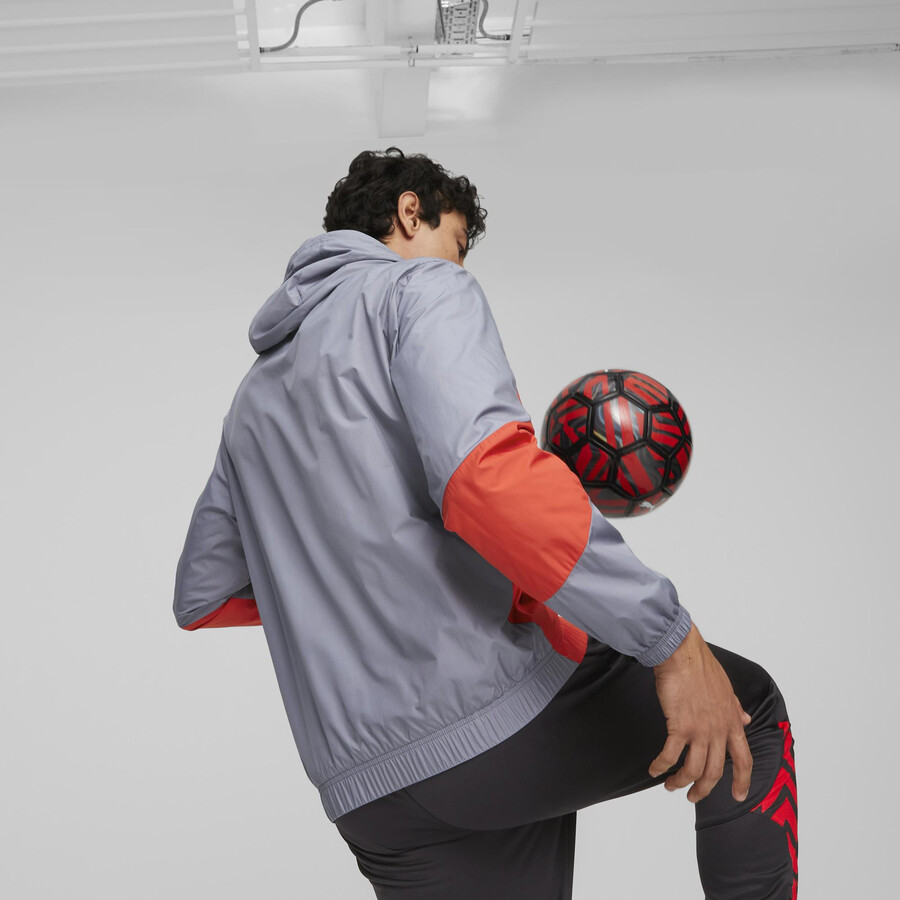 Veste survêtement avant match Milan AC woven gris rouge 2023/24