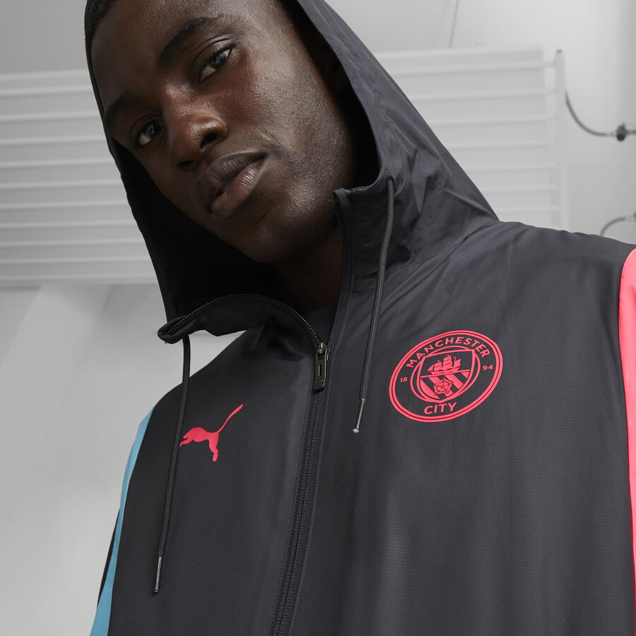 Veste avant match Manchester City Woven noir rouge 2023/24