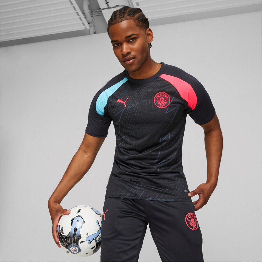 Maillot avant match Manchester City noir rouge 2023/24