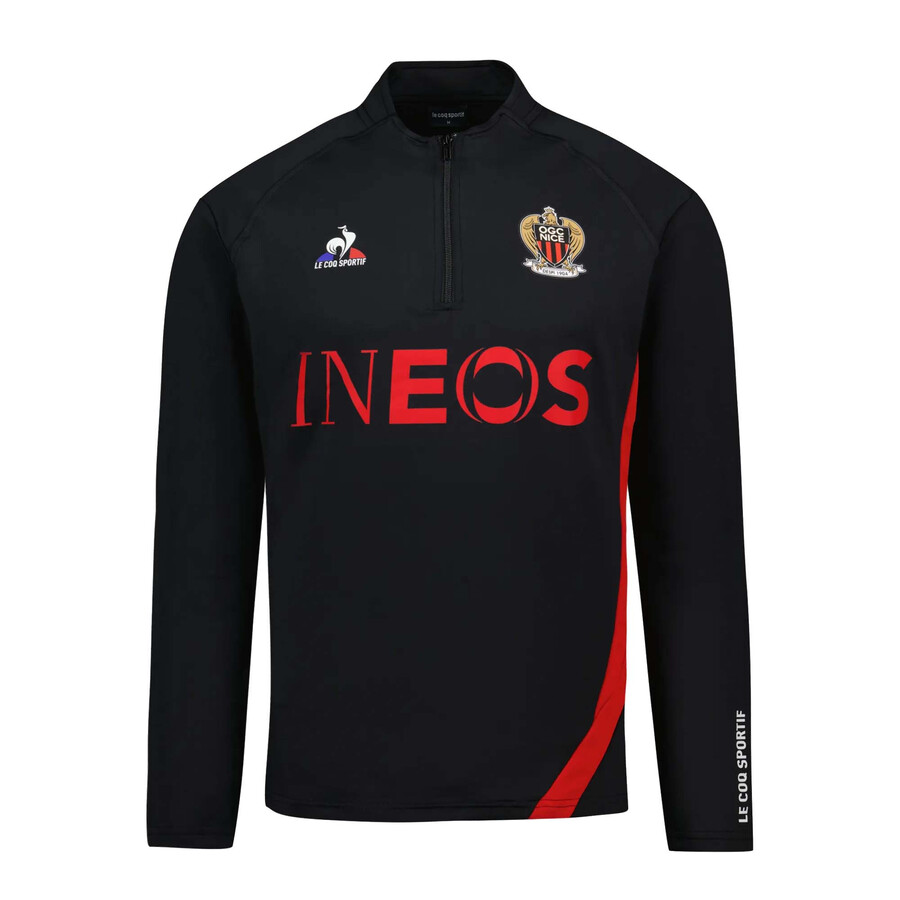 Sweat zippé OGC Nice noir rouge 2023/24