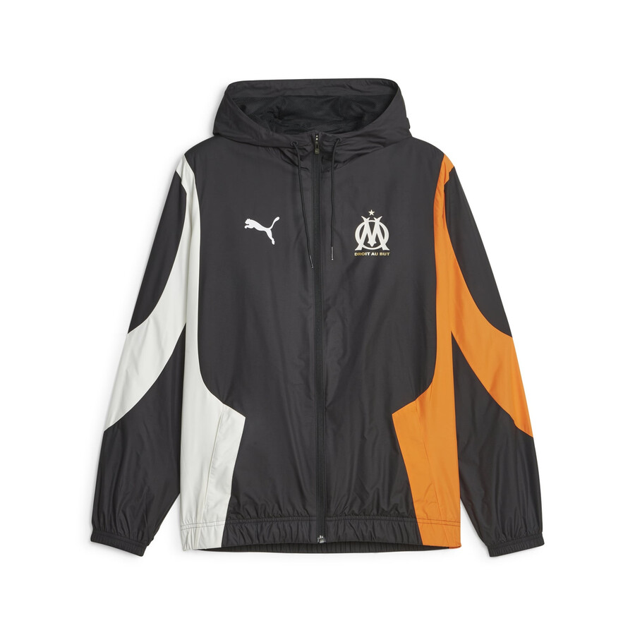 Veste avant match OM noir orange 2023/24