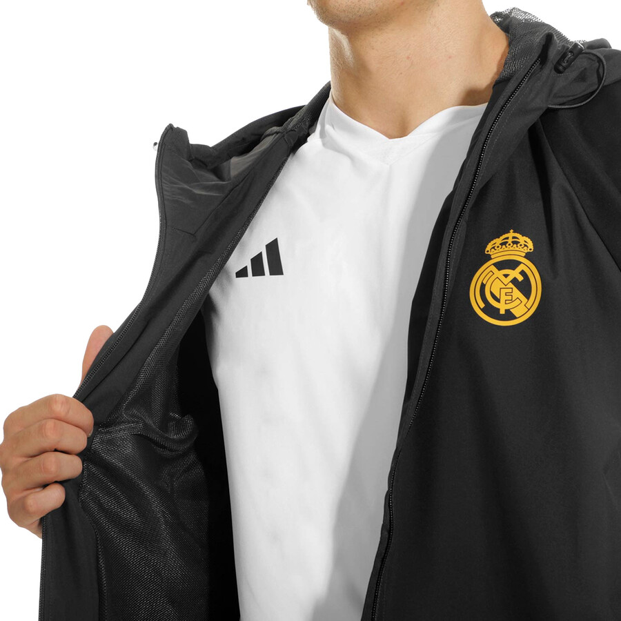 Veste imperméable Real Madrid noir jaune 2023/24