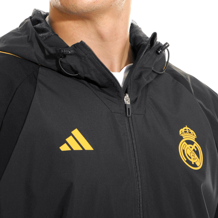 Veste imperméable Real Madrid noir jaune 2023/24