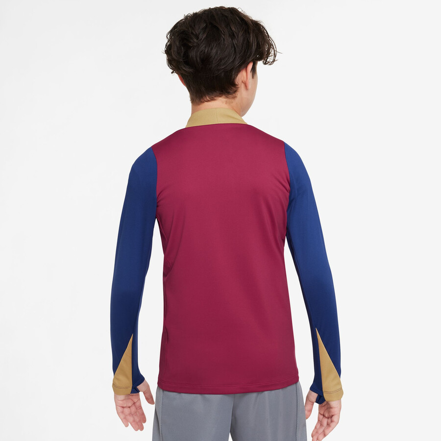 Sweat zippé junior FC Barcelone Strike rouge bleu 2023/24