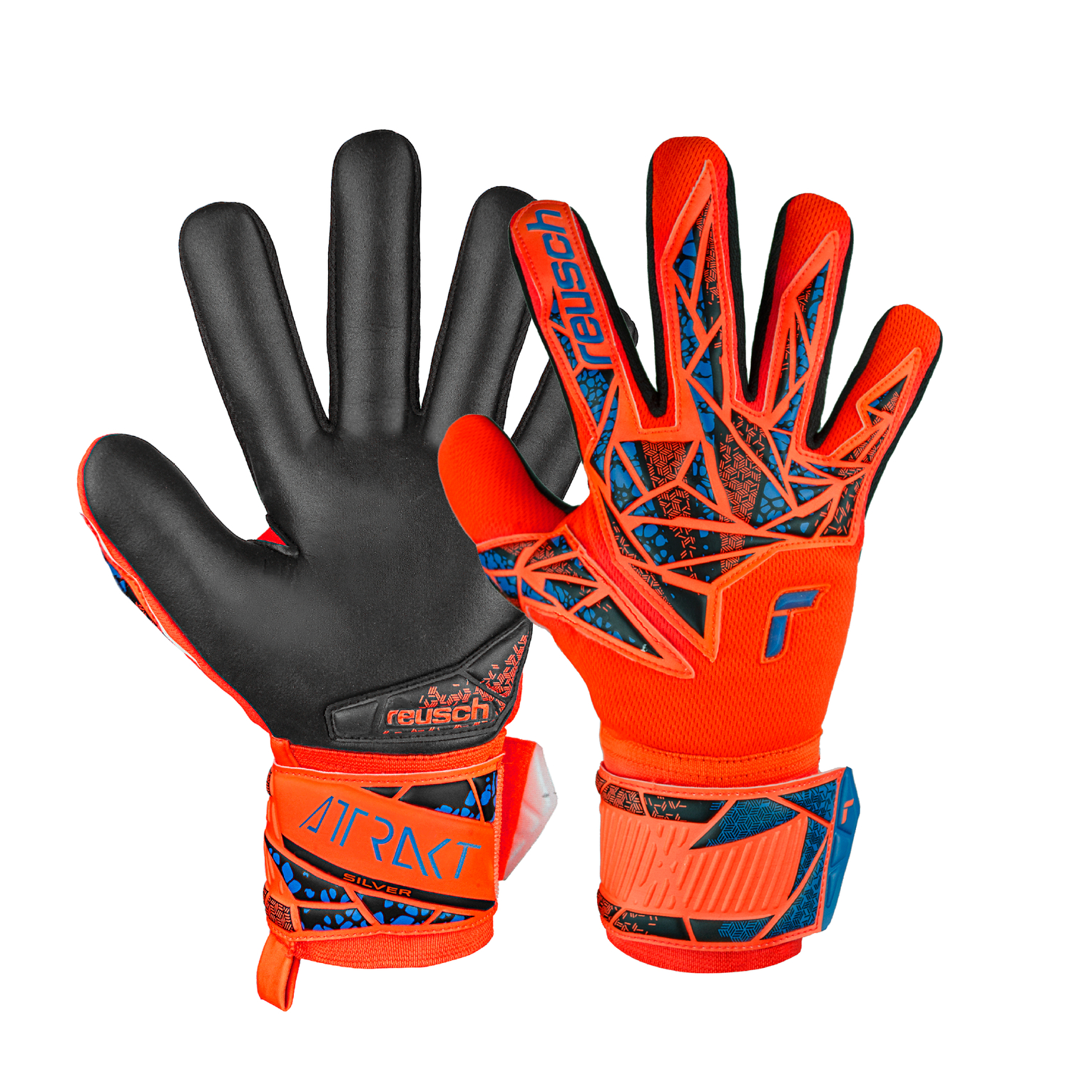 Gants gardien Reusch Attrakt Silver NC bleu orange