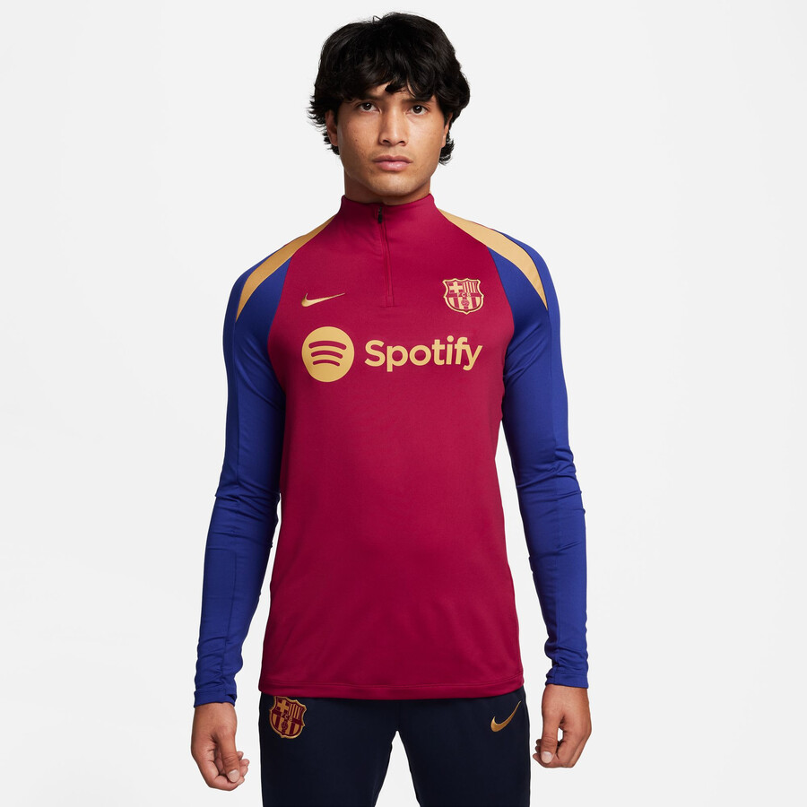 Sweat zippé FC Barcelone Strike rouge bleu 2023/24