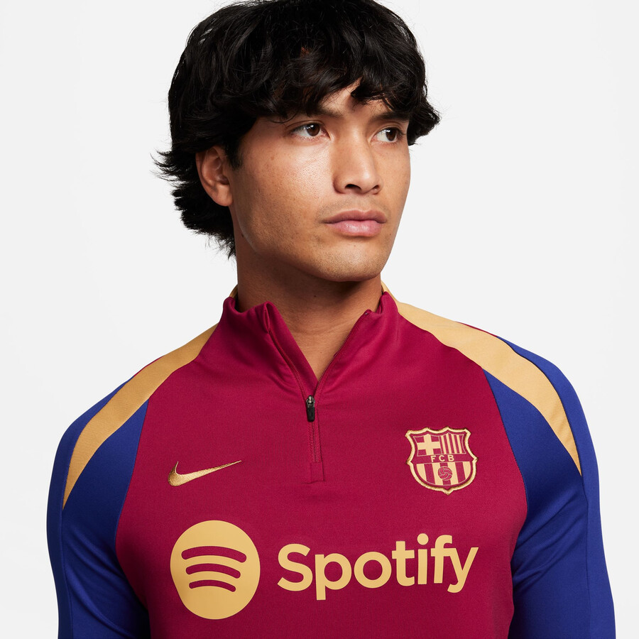 Sweat zippé FC Barcelone Strike rouge bleu 2023/24