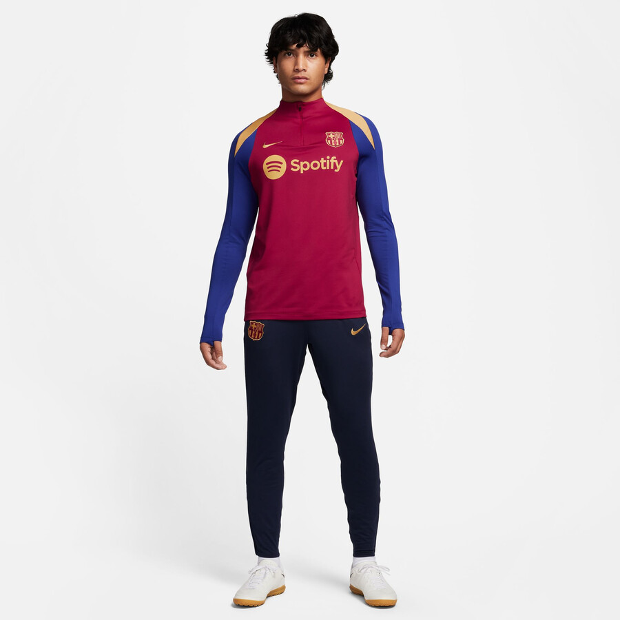 Sweat zippé FC Barcelone Strike rouge bleu 2023/24