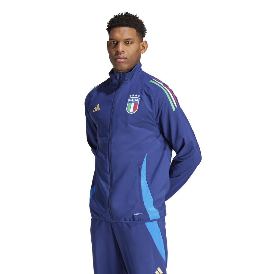 Veste survêtement avant match Italie bleu foncé 2024