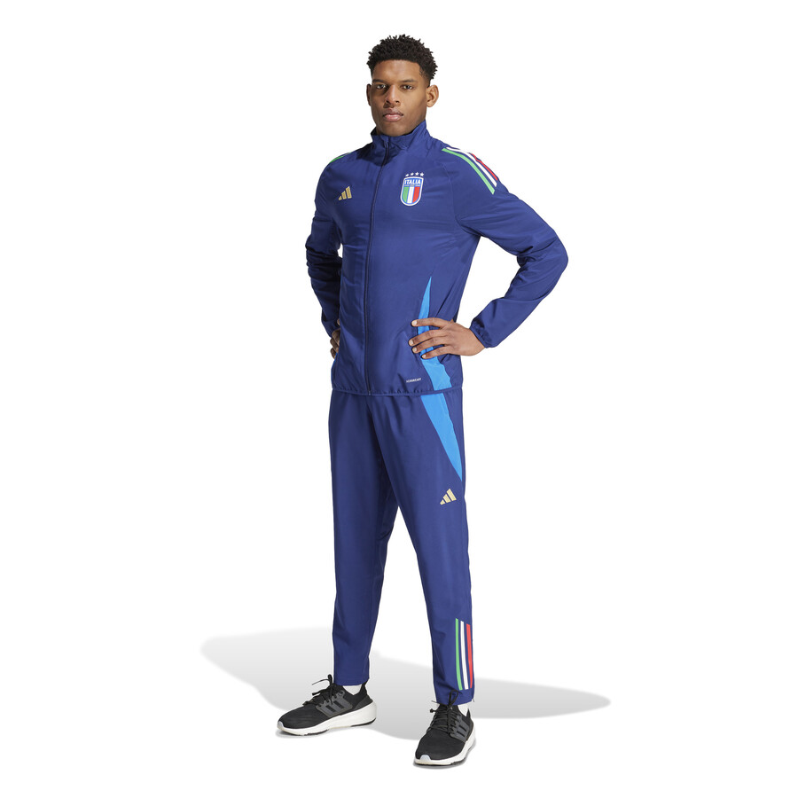 Veste survêtement avant match Italie bleu foncé 2024