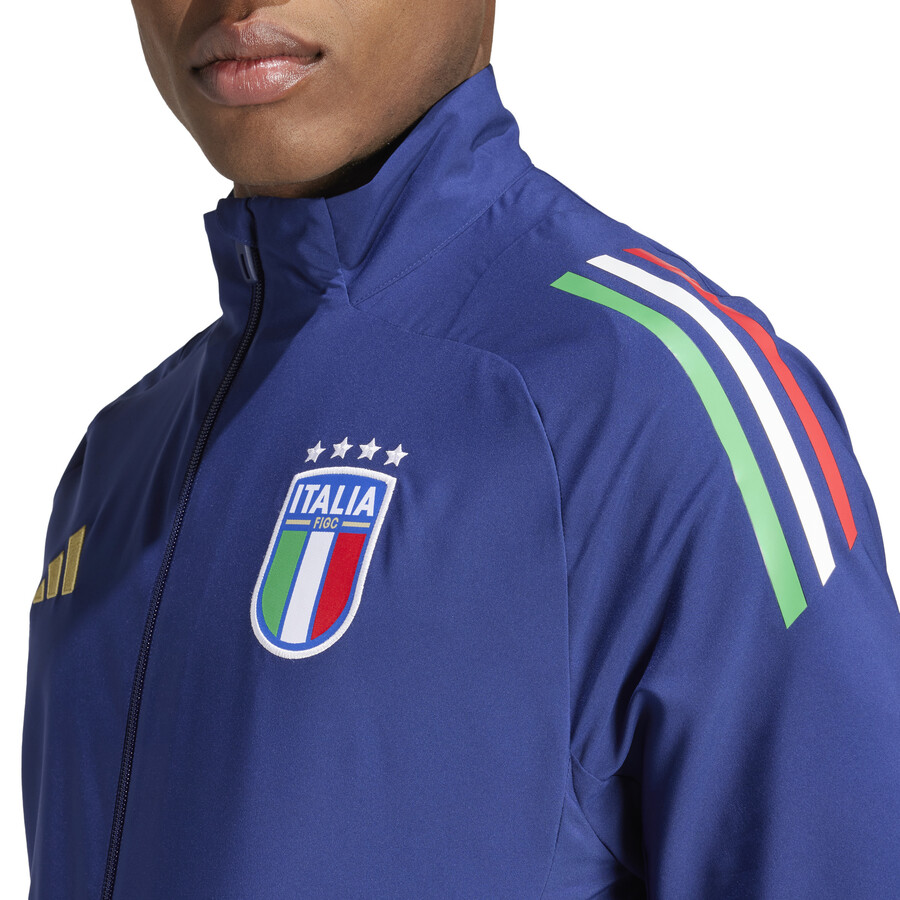 Veste survêtement avant match Italie bleu foncé 2024