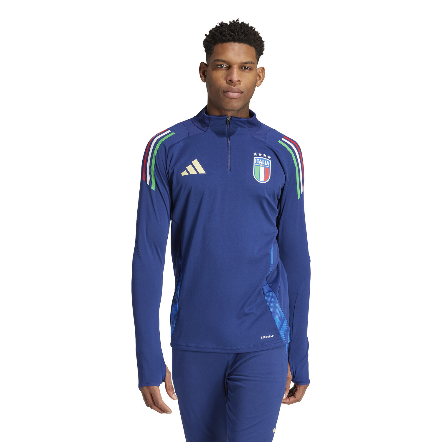 Sweat Zipp Italie Bleu Fonc Sur Foot Fr