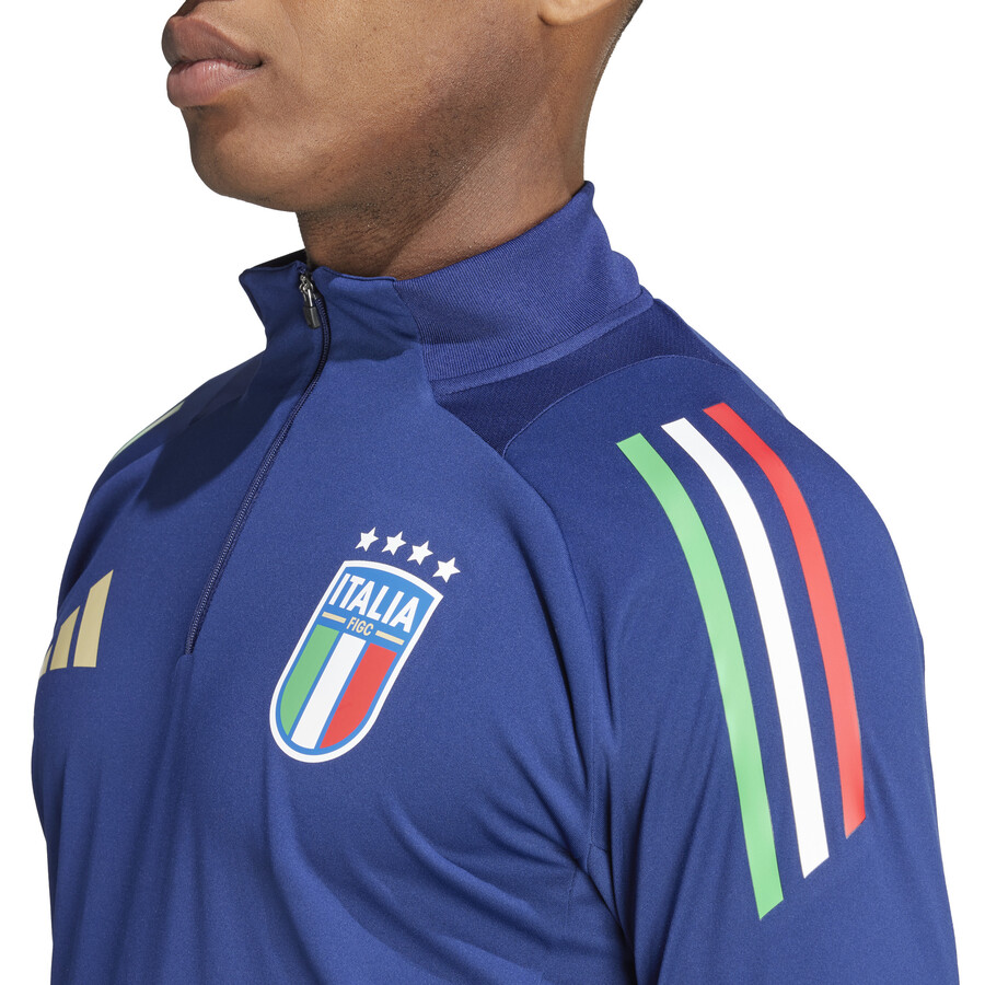 Sweat zippé Italie bleu foncé 2024