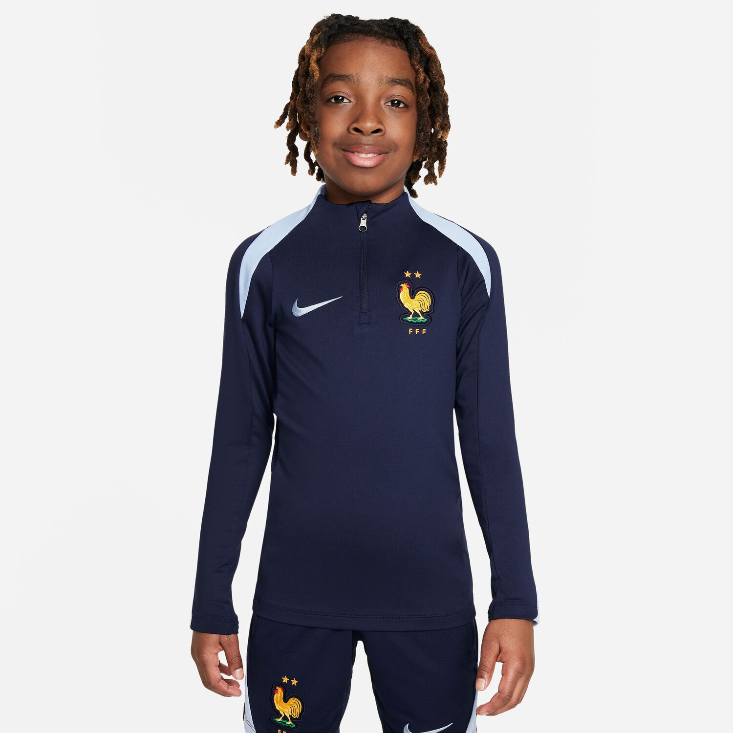 Sweat zippé junior Equipe de France Strike bleu foncé 2024 sur Foot fr