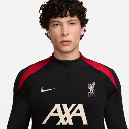 Sweat zippé Liverpool Strike noir rouge 2024/25