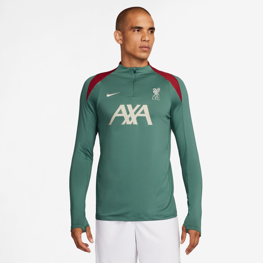 Sweat zippé Liverpool Strike vert rouge 2024/25