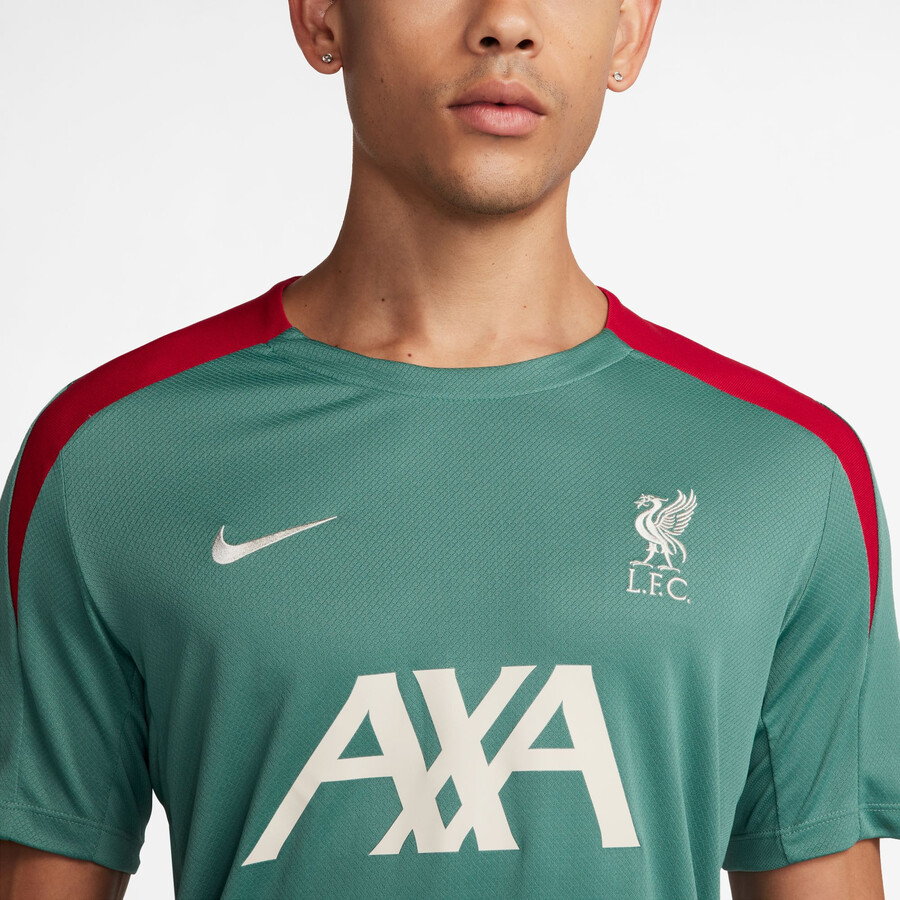 Maillot entraînement Liverpool Strike vert rouge 2024/25