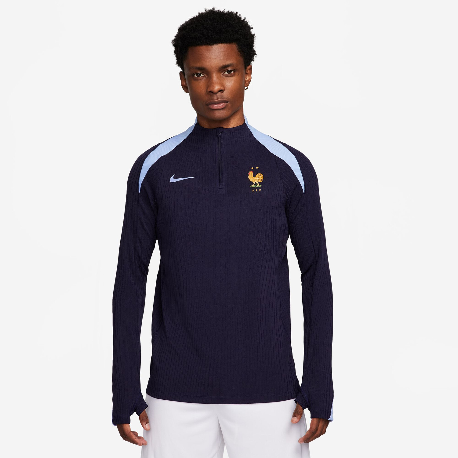 Sweat zippé Equipe de France Strike Elite bleu foncé 2024 sur Foot fr