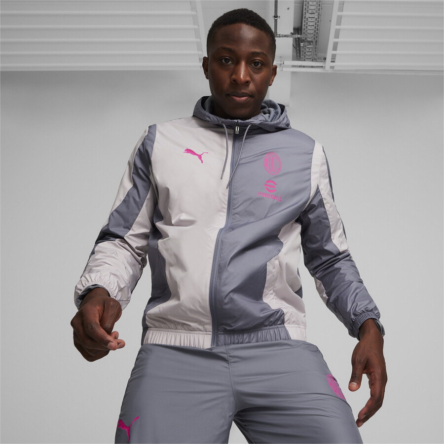 Veste survêtement avant match Milan AC gris rose 2023/24