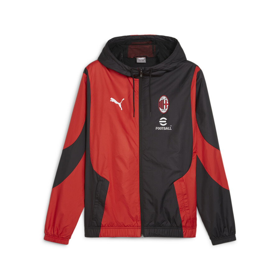 Veste survêtement avant match Milan AC noir rouge 2023/24