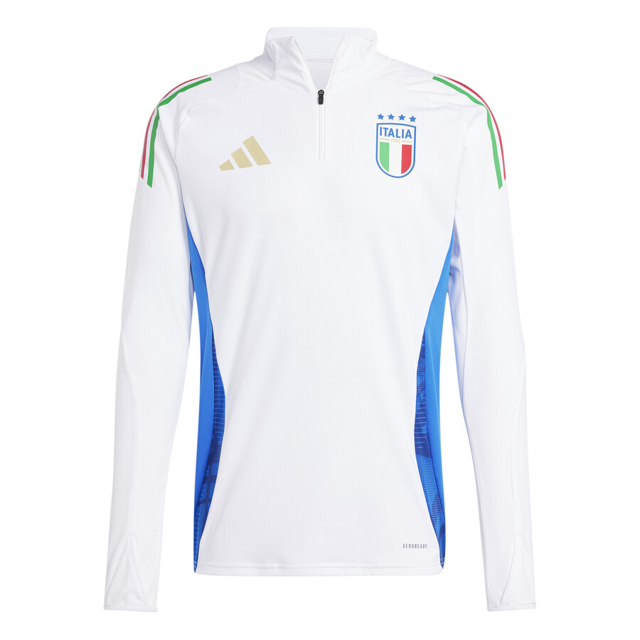 Sweat zippé Italie blanc bleu 2024