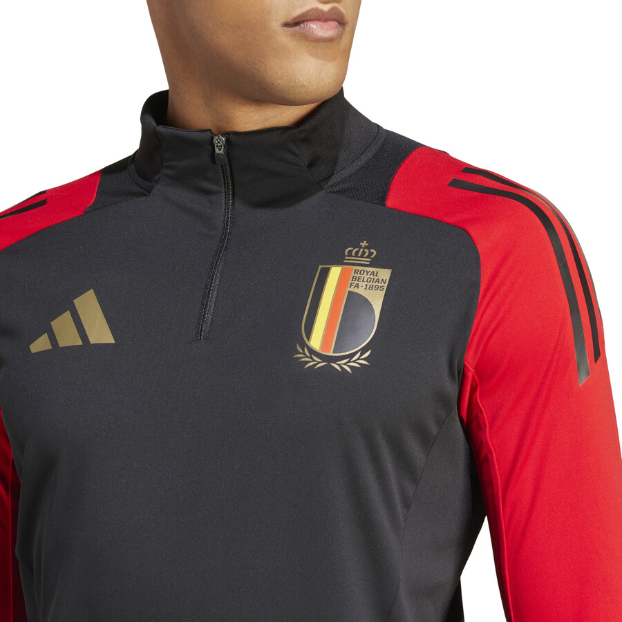 Sweat zippé Belgique noir rouge 2024